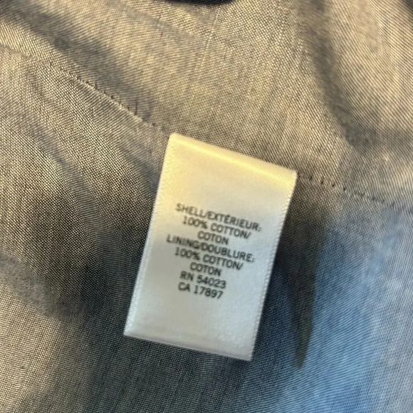 Banana Republic Tailored Fit Blazer Size 42 Lined Cotton Navy Preppy - Picture 4 of 6